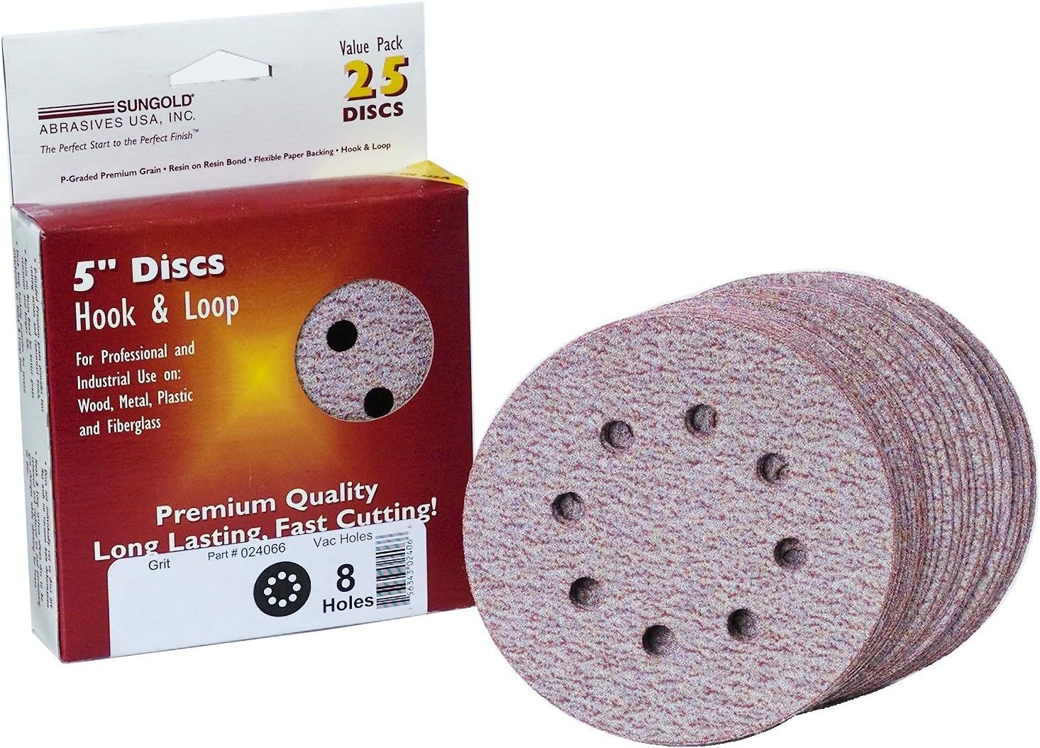 Sungold Abrasives 024172 5&quot; By 8 Hole 400 Grit Premium Plus C Weight Pap... - $29.95