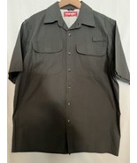 Wrangler Shirt Men Medium Grey Button Front Short Sleeve Pocket Workwear... - $274.74 MXN