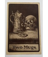 Two Mugs Post Card Postcard Smoking Skull Ullman 1909 Sepia-Gravure - £37.33 GBP