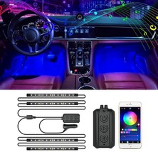 Rgb Led Lights Wireless Under Dash Car Interior Atmosphere Strip Neon Li... - £27.23 GBP