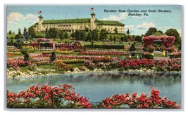 Hershey Rose Garden and Hotel Hershey Pennsylvania PA UNP Linen Postcard Y13 - $2.92