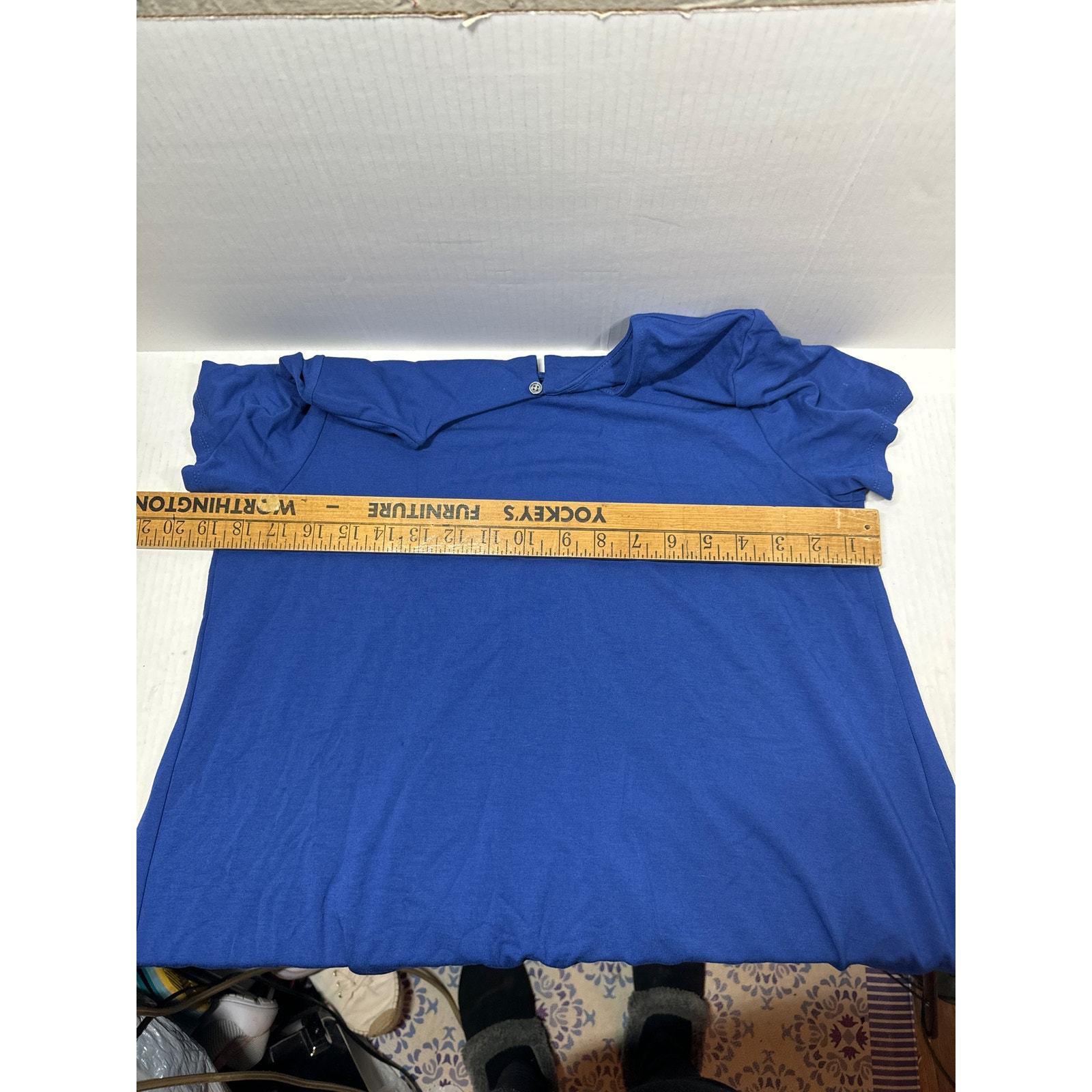 J. JILL Wearever Ballet Sleeve Dress 3/4 Knee Length Stretch Blue Size Small Item image 5