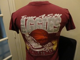 Vtg 80&#39;s Maroon Savvy Texas A&amp;M Aggies Basketball NCAA T-shirt Youth M Rare - $23.27