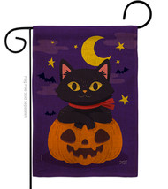 Halloween Kitty Burlap - Impressions Decorative Garden Flag G135297-DB - £18.35 GBP