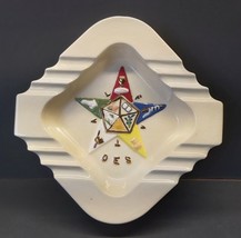 Order Of Eastern Stars Square Ceramic Ashtray OES Masons Masonic - £7.70 GBP