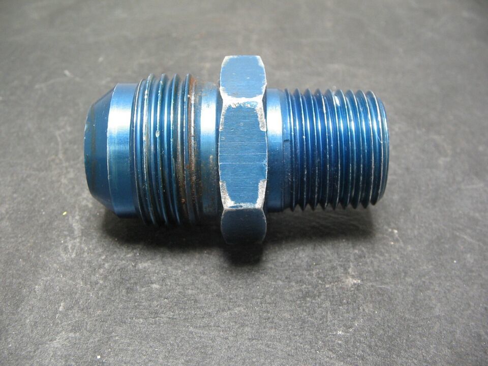 AN FITTING 12 AN to 1/2&quot; NPT Blue Aluminum Fitting #AN816 Brand PCO - $5.99