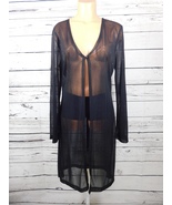 Connected Apparel Black Sheer Sparkly Lace LS Midi Dress Overlay/Beach C... - £12.35 GBP
