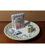 Lady Jayne Ltd Breakfast Tea Resting Plate Violets Flowers Ceramic 2003 6&#39;&#39; - £18.11 GBP