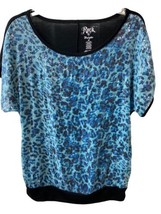 Wrangler Rock 47 Blue Sequined Top Womens Size M With Tags Sparkle Shimmer Party - £11.55 GBP