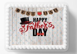 Father&#39;s Day Best Dad Edible Image Edible Cake Topper Frosting Sheet Icing Paper - £12.70 GBP