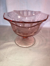 Pink 4.5 Inch High Compote Etched Flowers Depression Glass - £23.59 GBP