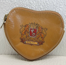Vintage Rare Coin Purse Leather Bremen Heart Crest Zipper HTF - £33.89 GBP
