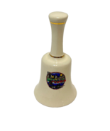 Vintage Peoria Souvenir Ceramic Bell Gold Trimmed 5.75 x 3 Inch - £14.42 GBP