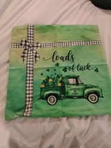 St. Patrick&#39;s Day Pickup Truck Shamrock Farms Pillow Cover Sofa Case 17&quot;X17 - $4.99