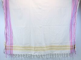 MM) Vintage Braided Tassel Fringed Rectangle Tablecloth Italy 58" x 38" ... - $9.89