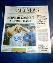 DAILY NEWS Nov 3, 2025- WORLD SERIES CHAMPIONS LA DODGERS -Kershaw - NEW - $16.83