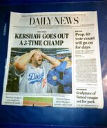 DAILY NEWS Nov 3, 2025- WORLD SERIES CHAMPIONS LA DODGERS -Kershaw - NEW - $16.83