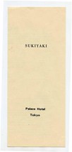 Palace Hotel Tokyo Sukiyaki Recipe Menu Japan - £11.07 GBP
