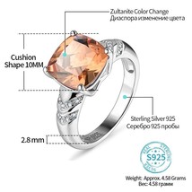 Color Change Turkish Sterling Silver Women&#39;s Ring S925 Fine Jewelry Women&#39;s Gift - £43.11 GBP