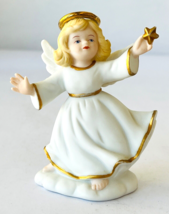 Celestial Celia Angel with Star Golden Halos Figurine Bronson Collectibles 3.75&quot; - £10.06 GBP