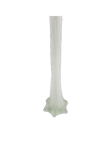 Vintage Hand-Blown Glass White Clear Elephant Foot 5 toe Base 12 inch Vase - £7.74 GBP