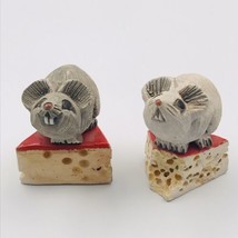 Two (2) Vintage Artesania Rinconada Mice On Cheese Figurine #73 Classic  - £18.32 GBP