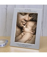 Personalised Fathers Day To Daddy On Our First Father&#39;s Day! Silver Plat... - £12.78 GBP