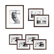 MCS Industries Studio Gallery 6 Picture Frame Set Walnut Missing One Small Frame - £30.86 GBP