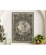 Vintage Mercury Print from 16th Century Grotesque Frame, Azoth or Hermes the 3 F - $35.99