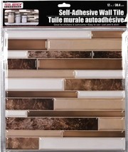 Tool Bench Hardware Self Adhesive Brown and White Wall Tile, 12 x 12 in. - £5.58 GBP