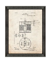 Electric Arc Lamp Patent Print Old Look with Black Wood Frame - £20.00 GBP+