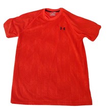 Under Armour Heat Gear Loose Shirt Sz Small Bright Neon Orange Checkered... - £10.43 GBP