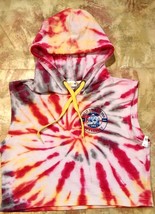 Tie Dye Hoodie Sleeveless Sweatshirt Crop Top Great Smoky Mountains Tennessee XL - £13.64 GBP