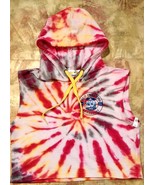 Tie Dye Hoodie Sleeveless Sweatshirt Crop Top Great Smoky Mountains Tenn... - £13.42 GBP