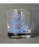 Pride of Baltimore Sailing Boat 10 oz. Whiskey Old Fashion Glass Clear Blue - £12.00 GBP