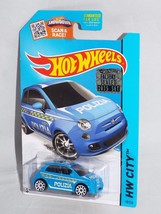 Hot Wheels 2015 Factory Set HW Rescue #50 Fiat 500 Blue POLIZIA w/ White 10SPs - £3.95 GBP