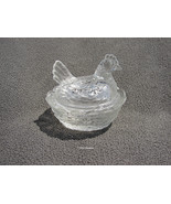 Uncommon Clear Glass 2 7/8 inch Hen on Nest Covered Dish Chicken HON Sal... - £15.02 GBP