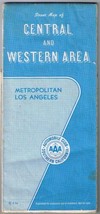 AAA Road Map Metropolitan Los Angeles Central &amp; Western Area 1984 - £7.77 GBP