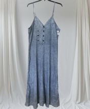 Thrill Always A Thrill Denim Dress Blue White Plus Size 2X Maxi Spaghett... - £14.46 GBP