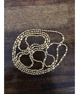Dog Tag 18” Ballchain Beaded Ball Chain Necklace Military USA Gold Tone - £1.93 GBP