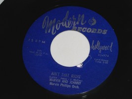 Marvin And Johnny Ain&#39;t That Right Let Me Know 45 RPM Modern Label 974 VG+/VG++ - £56.05 GBP