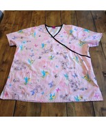 Womens L Scrub Top Tinkerbell Tink Amuse Me Hospital Uniform Healthcare - $289.38 MXN