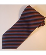 Jhane Barnes Striped Blue &amp; Brown Silk Tie Made in Japan - $20.92 CAD