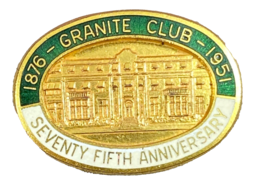 Granite Sports &amp; Curling Club TORONTO Ontario Canada Anniversary Pin 1876 1951 - £10.72 GBP