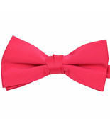 Boy&#39;s 1.5&quot; Poly Satin Banded Bow Ties - Fuchsia - £5.44 GBP