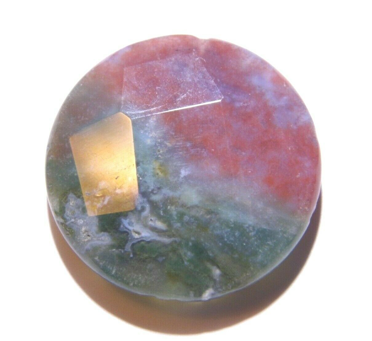 45.06Ct + 30x7mm Faceted Multi-Color Indian Agate Round Beads for Jewelr... - $1.49