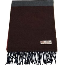 100% Cashmere Scarf Plaid Brown Berry/Gray Made In England Warm Wool #10... - £15.56 GBP