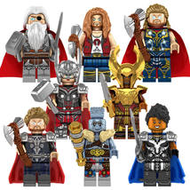 8pcs Marvel Thor Love And Thunder Jane Foster Thor Valkyrie Korg Minifigures Toy - £15.95 GBP