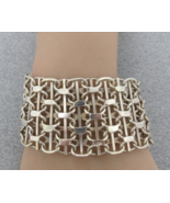 Heavy Sterling Silver Chain Bracelet 110.5 Grams 1.5&quot; WIDE 8&quot; Long Safet... - $4,252.40 MXN