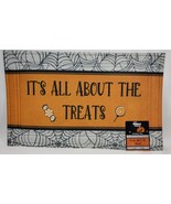 Let&#39;s Party Pumpkin &quot;The Treats&quot; Orange &amp; White Crumb Rubber Doormat, 18... - $25.73